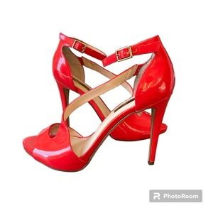 INC International Concepts Suzi Heeled Sandal, Tangerine, Size 8